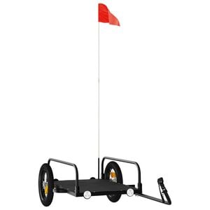 vidaXL Cykelvagn svart 122x53x31 cm j&auml;rn