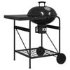 vidaXL Utomhusgrill med hjul Svart 91 x 71 x 107 cm Metall