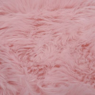 vidaXL Matta 60x90 cm konstgjort fårskinn rosa