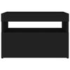 vidaXL Sängbord med LED-belysning svart 60x35x40 cm konstruerat trä