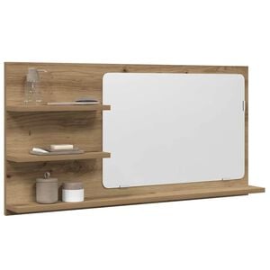 vidaXL Spegelsk&aring;p f&ouml;r badrum artisan ek 90x11x45 cm konstruerat tr&auml;