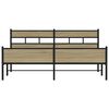 vidaXL Sängram utan madrass metall sonoma-ek 193x203 cm