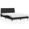 vidaXL Bed with Mattress "Hanko" Black 140x200 cm Velvet