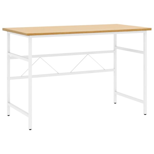 vidaXL Datorbord vit och ljus ek 105x55x72 cm MDF och metall