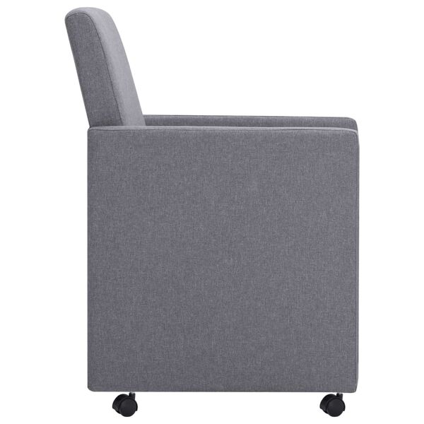 vidaXL Matstolar 2 st ljusgr&aring; tyg