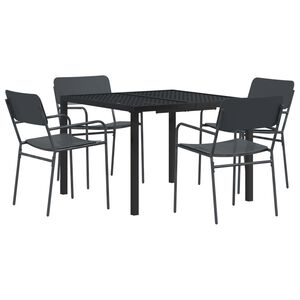 vidaXL Utem&ouml;belset 5 st Antracit St&aring;l