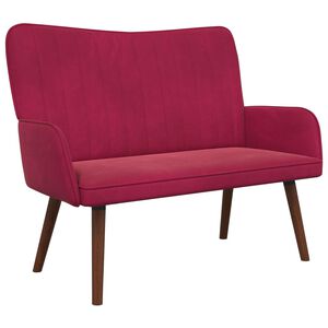 vidaXL 2-sits soffa Vinr&ouml;d 115 x 61 x 87 cm Sammet