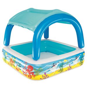 Bestway Lekpool med tak 140x140x114 cm bl&aring; 52192