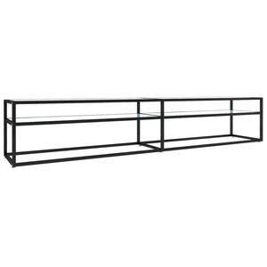 vidaXL Tv-b&auml;nk vit marmor 220x40x40,5 cm h&auml;rdat glas