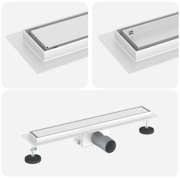 vidaXL 2 i 1 Duschavlopp Silver 50 cm Rostfritt St&aring;l 304