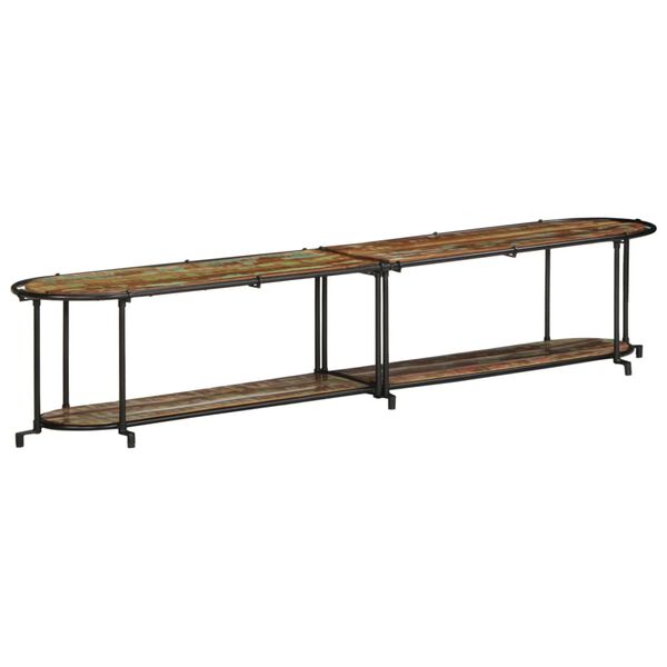 vidaXL Tv-b&auml;nk 200x42x40 cm massivt &aring;tervunnet tr&auml;