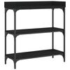 vidaXL Konsolbord med hyllor svart 75x30x80 cm
