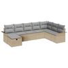vidaXL Tr&auml;dg&aring;rdsoffset med kudde med lagring 8 pcs Beige Poly rattan