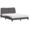 vidaXL Bed with Mattress "Hvar" Grey 120x200 cm Faux Leather