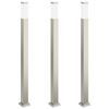 vidaXL Pollare 3 st 110 cm rostfritt st&aring;l IP44
