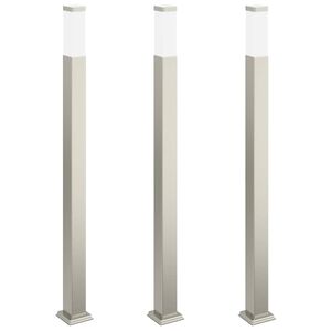 vidaXL Pollare 3 st 110 cm rostfritt st&aring;l IP44