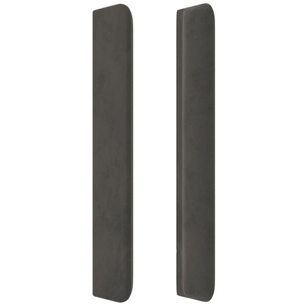 vidaXL Sänggavel med kanter mörkgrå 163x16x118/128 cm sammet