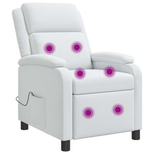 vidaXL Massagef&aring;t&ouml;lj Vit Tyg