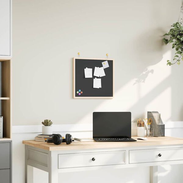 vidaXL Griffeltavla med ram i massiv furu svart 40x40 cm