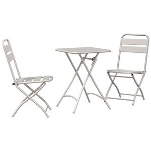 vidaXL Bistroset 3 st Beige St&aring;l