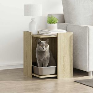 vidaXL Sk&aring;p f&ouml;r kattl&aring;da sonoma-ek 42x42x51 cm konstruerat tr&auml;
