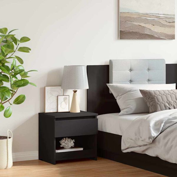 vidaXL Sängbord svart 40x30x39 cm konstruerat trä