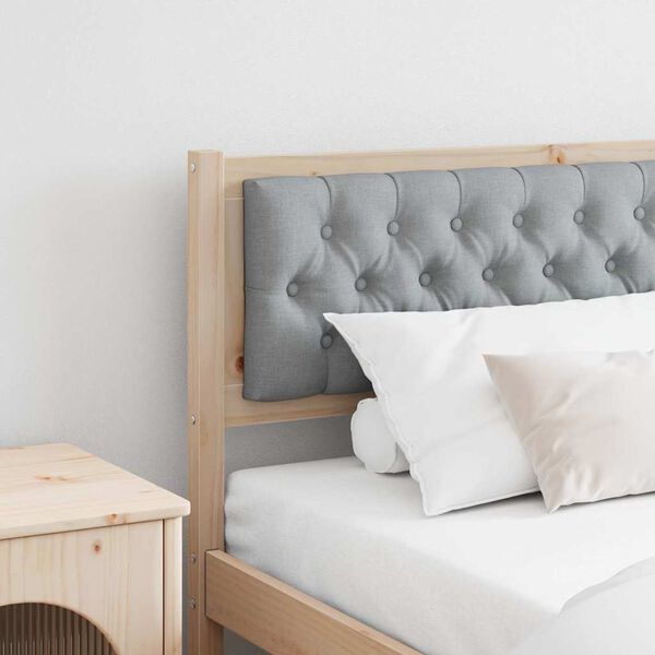 vidaXL Huvudgavel &Ouml;vrigt Brun och ljusgr&aring; 200 cm Massiv furu