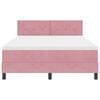 vidaXL B&auml;ddfj&auml;der med madrass med huvudgavel Rosa 140 x 190 cm Sammet