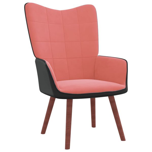 vidaXL Vilstol rosa sammet och PVC