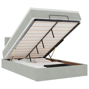 vidaXL Ottoman s&auml;ngram med madrass ljusgr&aring; 120x200 cm sammet