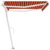 vidaXL Automatisk markis med vindsensor & LED 450x300 cm orange/brun