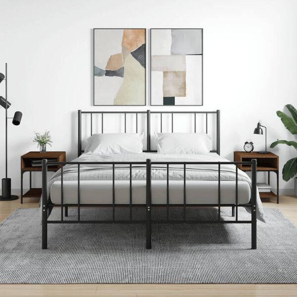 vidaXL Sängbord 2 st brun ek 40x41x50 cm konstruerat trä