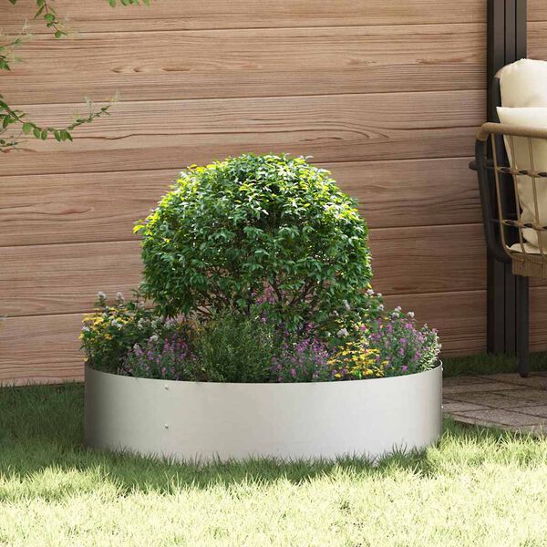 vidaXL Tr&auml;dg&aring;rdsplanterare Silver 80 x 80 x 20 cm Rostfritt st&aring;l