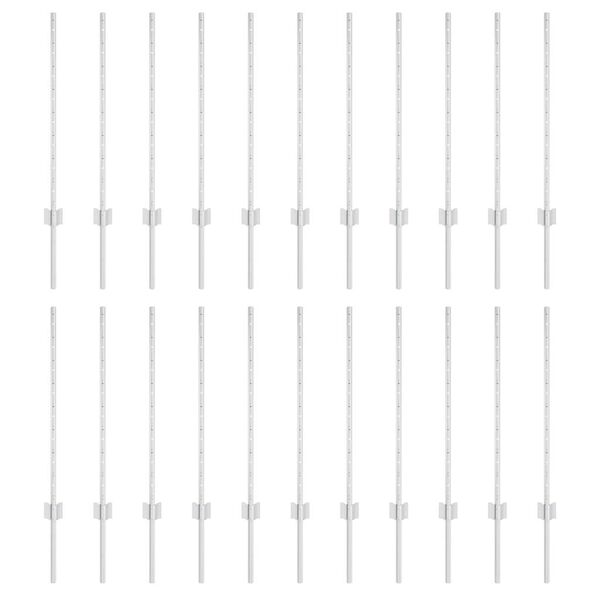 vidaXL Staketstolpar 22 pcs Silver 120 cm Stål