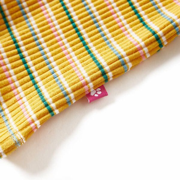 T-shirt med l&aring;nga &auml;rmar f&ouml;r barn polokrage ockra 128