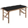 vidaXL Hopf&auml;llbar tr&auml;dg&aring;rdsb&auml;nk med dyna 118 cm bambu