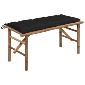 vidaXL Hopf&auml;llbar tr&auml;dg&aring;rdsb&auml;nk med dyna 118 cm bambu
