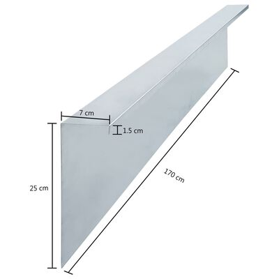 vidaXL Snigelkant galvaniserat stål 170x170x25 cm