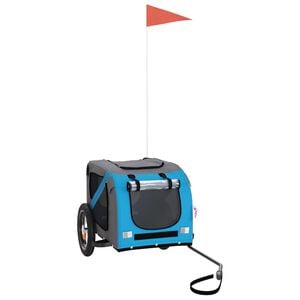 vidaXL Cykelvagn f&ouml;r djur bl&aring; och gr&aring; oxfordtyg och j&auml;rn