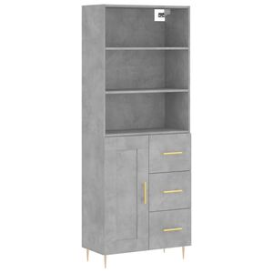 vidaXL H&ouml;gsk&aring;p betonggr&aring; 69,5x34x180 cm konstruerat tr&auml;