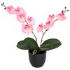 vidaXL Konstgjord orkid&eacute;v&auml;xt Rosa 36 x 10 x 30 cm Tyg, PE och PEVA