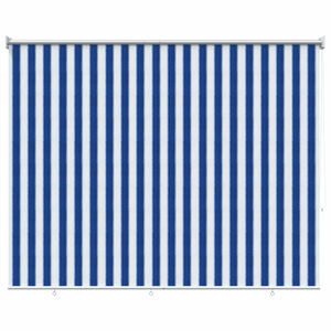 vidaXL Utomhus Rullgardin 90% UV Block Bl&aring; och Vit Rand 220 x 140 cm