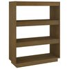 vidaXL Bokhylla/Rumsavdelare honungsbrun 80x35x103 cm massiv furu