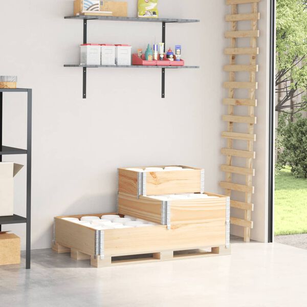 vidaXL Pallkrage 3 niv&aring;er 120x80 cm massiv furu