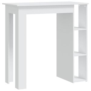 vidaXL Barbord med hylla vit 102x50x103,5 cm konstruerat tr&auml;