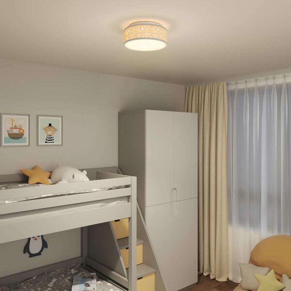 vidaXL Taklampa med str&aring;lkastare Gr&aring; 30 x 30 x 13,5 cm tyg