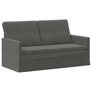 vidaXL Soffa f&ouml;r 2 personer M&ouml;rkgr&aring; 150 x 81 x 82 cm Kordread tyg