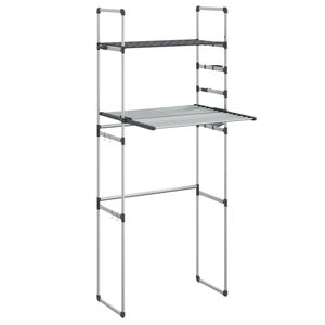 vidaXL Hylla f&ouml;r tv&auml;ttmaskin 77x52x192 cm aluminium