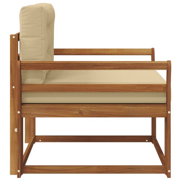 vidaXL Utomhus Mellansoffa Massivt Akaciatr&auml; Naturf&auml;rg