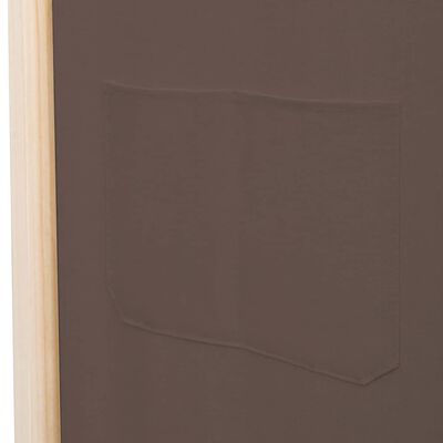 vidaXL Rumsavdelare 3 paneler 120x170x4 cm brun tyg